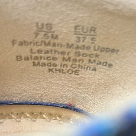 SAM EDELMAN Khloe Blue Stripe Raffia Slip On Espadrille Flats Women's Size 7.5 - Picture 7 of 8